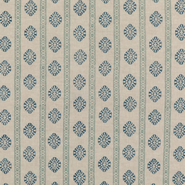 Alma Aqua by G P & J Baker Fabric COROMANDEL SMALL PRINTS LINEN - 100% India Horizontal: 7.683 and Vertical: 3.94 53.978 - Fabric Carolina -