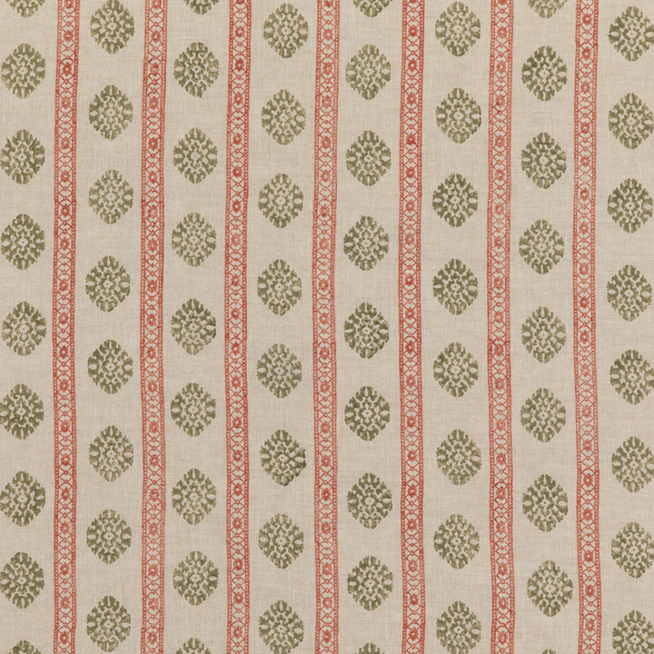 Alma Red/Green by G P & J Baker Fabric COROMANDEL SMALL PRINTS LINEN - 100% India - Horizontal: 7.683 and Vertical: 3.94 53.978 - Fabric Carolina -