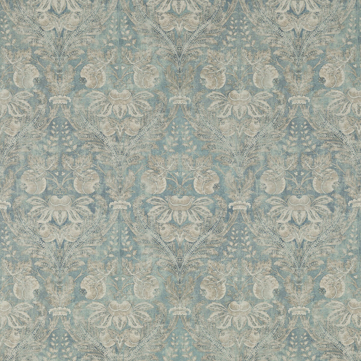 Lapura Damask Blue by G P & J Baker Fabric COROMANDEL VISCOSE - 82%;LINEN - 18% United Kingdom Horizontal: 26.989 and Vertical: 23.246 53.978 - Fabric Carolina -