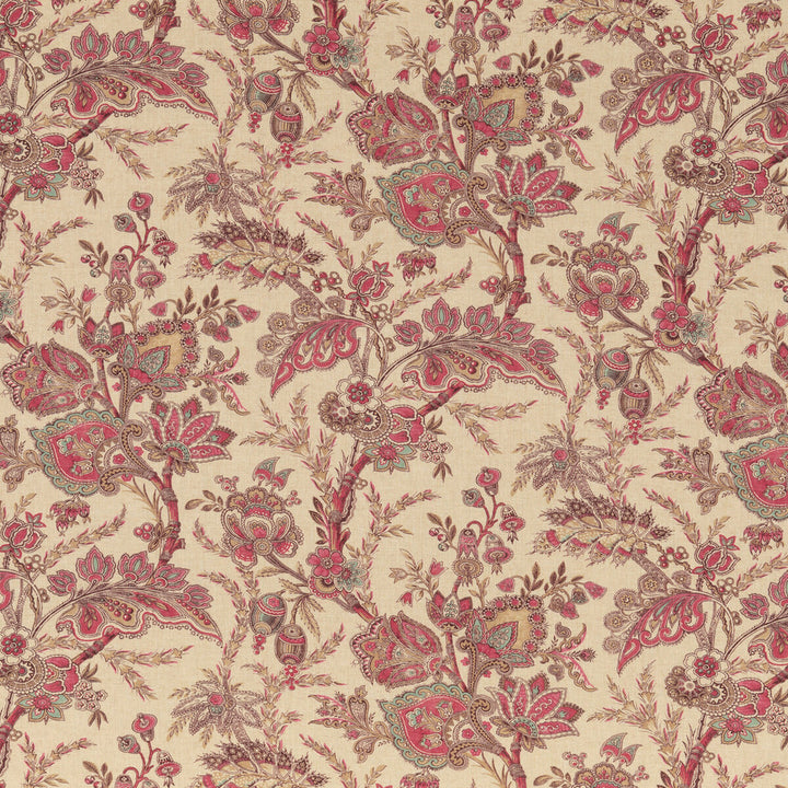 Jewel Indienne Red/Blue by G P & J Baker Fabric COROMANDEL VISCOSE - 82%;LINEN - 18% United Kingdom Horizontal: 18.124 and Vertical: 27.186 54.372 - Fabric Carolina -