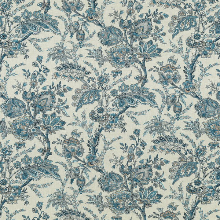 Jewel Indienne Blue/Sand by G P & J Baker Fabric COROMANDEL VISCOSE - 82%;LINEN - 18% United Kingdom - Horizontal: 18.124 and Vertical: 27.186 54.372 - Fabric Carolina -