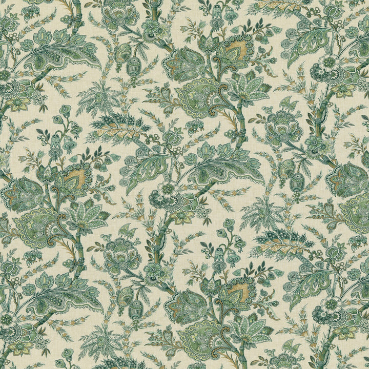 Jewel Indienne Emerald by G P & J Baker Fabric COROMANDEL VISCOSE - 82%;LINEN - 18% United Kingdom Horizontal: 18.124 and Vertical: 27.186 54.372 - Fabric Carolina -