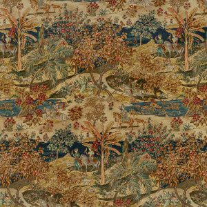Ramayana Velvet Indigo/Red by G P & J Baker Fabric