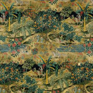 Ramayana Velvet Emerald/Sand by G P & J Baker Fabric