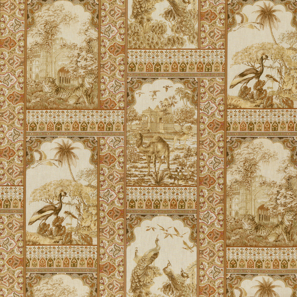 Indienne Toile Tobacco by G P & J Baker Fabric COROMANDEL LINEN - 100% United Kingdom Horizontal: 54.372 and Vertical: 25.216 54.372 - Fabric Carolina -