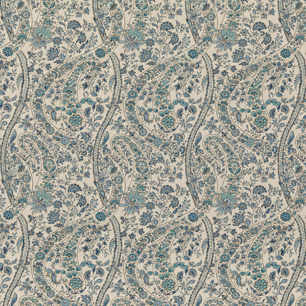Bukhara Paisley Blue by G P & J Baker Fabric COROMANDEL LINEN - 100% United Kingdom Horizontal: 13.593 and Vertical: 23.64 54.372 - Fabric Carolina -