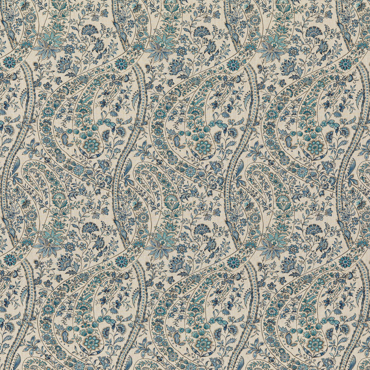 Bukhara Paisley Blue by G P & J Baker Fabric COROMANDEL LINEN - 100% United Kingdom - Horizontal: 13.593 and Vertical: 23.64 54.372 - Fabric Carolina -