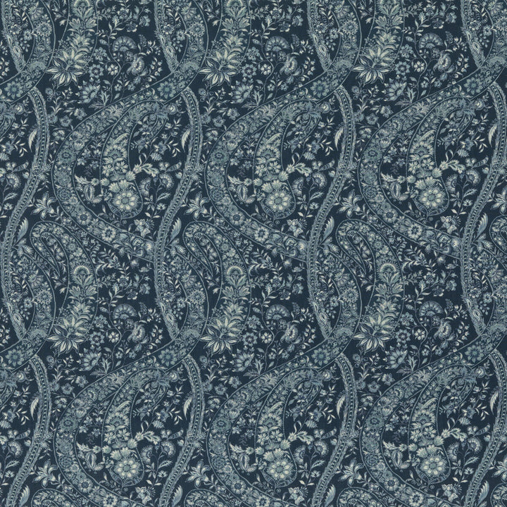 Bukhara Paisley Indigo by G P & J Baker Fabric COROMANDEL LINEN - 100% United Kingdom Horizontal: 13.593 and Vertical: 23.64 54.372 - Fabric Carolina -