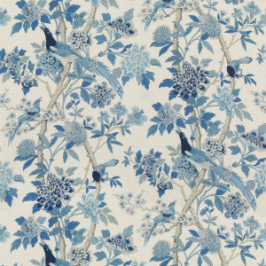 Hydrangea Bird (Archive) Blue by G P & J Baker Fabric