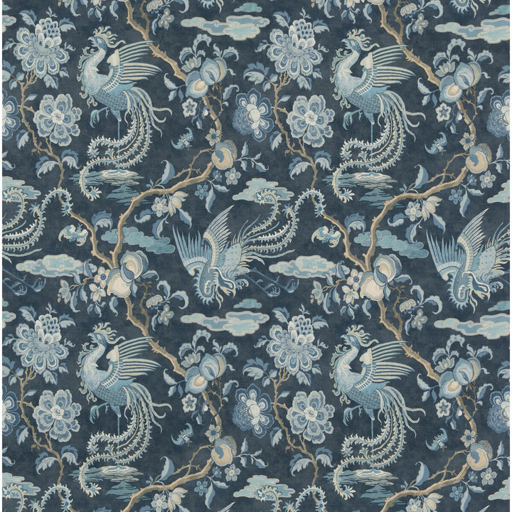 Chifu Indigo by G P & J Baker Fabric CHIFU LINEN - 100% Thailand MEDIUM Horizontal: 26.201 and Vertical: 30.732 52.402 - Fabric Carolina -