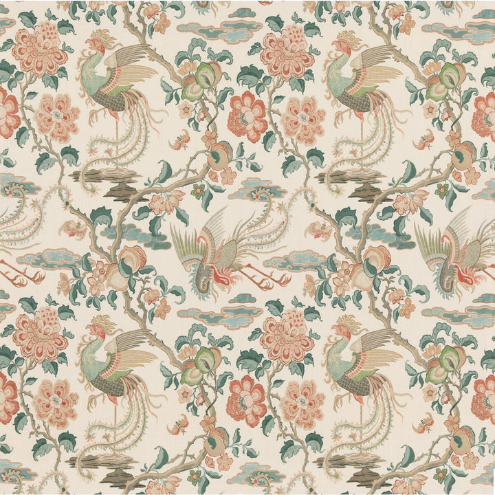 Chifu Teal by G P & J Baker Fabric CHIFU LINEN - 100% Thailand MEDIUM Horizontal: 26.201 and Vertical: 30.732 52.402 - Fabric Carolina -