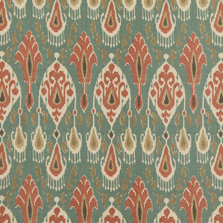 Ikat Bokhara Teal by G P & J Baker Designer Fabric CHIFU VISCOSE - 49%;LINEN - 26%;COTTON - 17%;POLYESTER - 8% Thailand MEDIUM Horizontal: 10.244 and Vertical: 27.186 51.22 - Swanky Fabrics -
