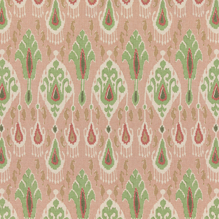 Ikat Bokhara Rose/Green by G P & J Baker Fabric G P & J Baker Fabric Ikat Bokhara Rose/GreenFabric CHIFU VISCOSE - 49%;LINEN - 26%;COTTON - 17%;POLYESTER - 8% Thailand </p><p>Repeat: H: 10.244, V: 27.186 51.22 - Fabric Carolina -
