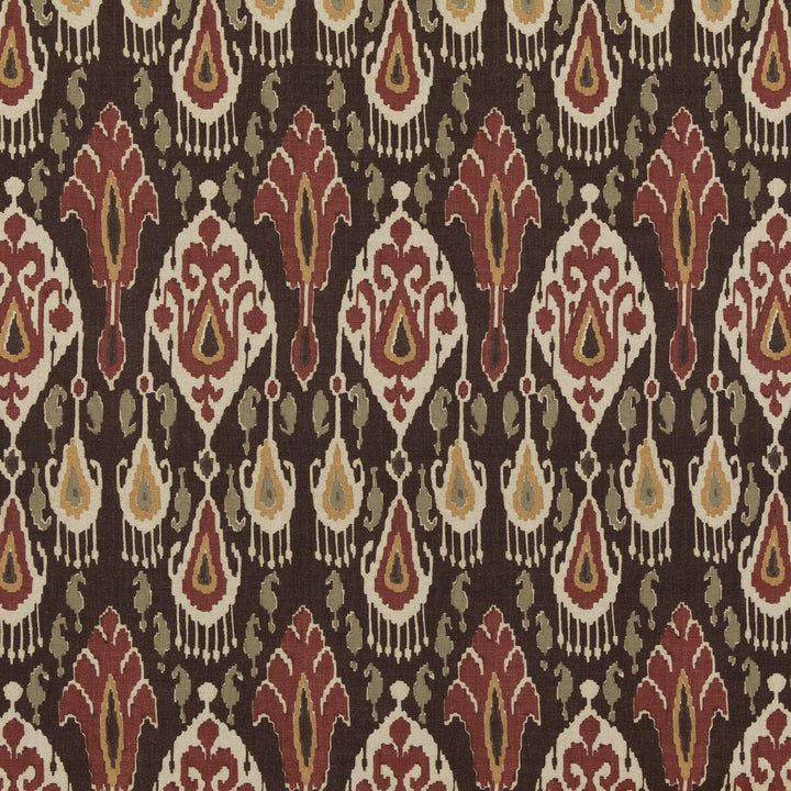 Ikat Bokhara Espresso by G P & J Baker Fabric CHIFU VISCOSE - 49%;LINEN - 26%;COTTON - 17%;POLYESTER - 8% Thailand MEDIUM Horizontal: 10.244 and Vertical: 27.186 51.22 - Fabric Carolina -