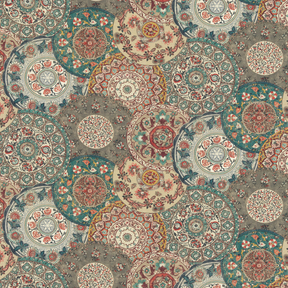 Imari Teal by G P & J Baker Fabric CHIFU VISCOSE - 67%;LINEN - 33% United Kingdom HEAVY Horizontal: 53.978 and Vertical: 24.428 53.978 - Fabric Carolina -