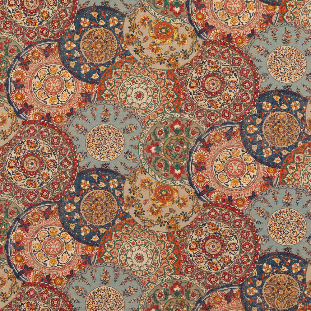Imari Red/Indigo by G P & J Baker Fabric CHIFU VISCOSE - 67%;LINEN - 33% United Kingdom HEAVY Horizontal: 53.978 and Vertical: 24.428 53.978 - Fabric Carolina -