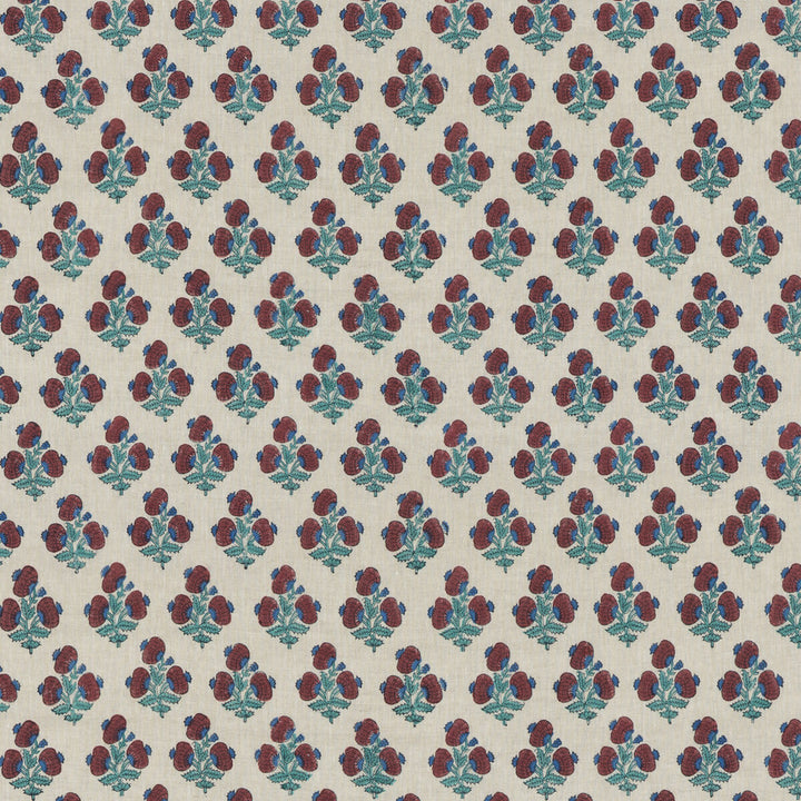 Jaipur Poppy Red/Blue by G P & J Baker Fabric PORTOBELLO LINEN - 100% India Horizontal: 3.349 and Vertical: 5.91 53.584 - Fabric Carolina -