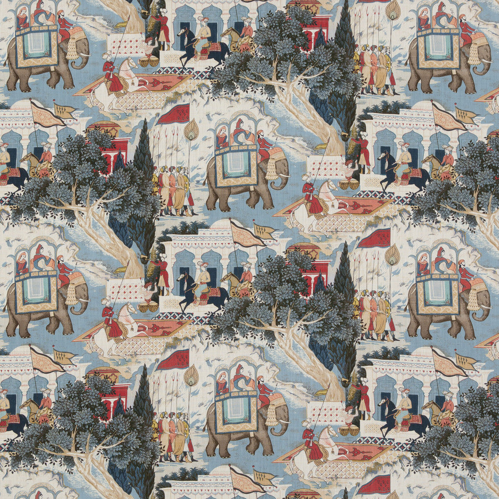 Shalimar Indigo/Red by G P & J Baker Fabric G P & J Baker Fabric Shalimar Indigo/RedFabric CASPIAN COTTON - 90%;LINEN - 10% United Kingdom </p><p>Repeat: H: 17.73, V: 21.67 53.19 - Fabric Carolina -