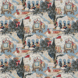 Shalimar Indigo/Red by G P & J Baker Fabric