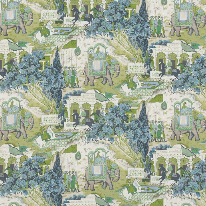 Shalimar Teal by G P & J Baker Fabric CASPIAN COTTON - 90%;LINEN - 10% United Kingdom Horizontal: 17.73 and Vertical: 21.67 53.19 - Fabric Carolina -