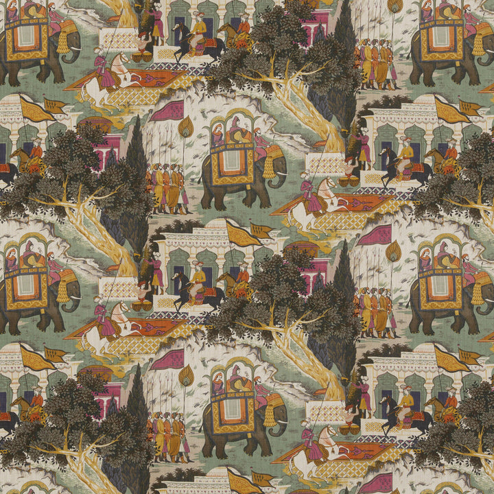 Shalimar Aqua by G P & J Baker Fabric CASPIAN COTTON - 90%;LINEN - 10% United Kingdom Horizontal: 17.73 and Vertical: 21.67 53.19 - Fabric Carolina -