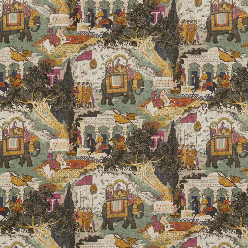 Shalimar Aqua by G P & J Baker Fabric CASPIAN COTTON - 90%;LINEN - 10% United Kingdom Horizontal: 17.73 and Vertical: 21.67 53.19 - Fabric Carolina -