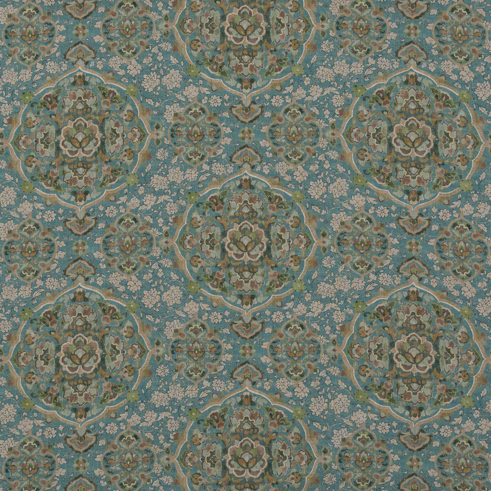 Kiana Teal by G P & J Baker Fabric CASPIAN VISCOSE - 67%;LINEN - 33% United Kingdom Horizontal: 16.942 and Vertical: 23.64 51.22 - Fabric Carolina -