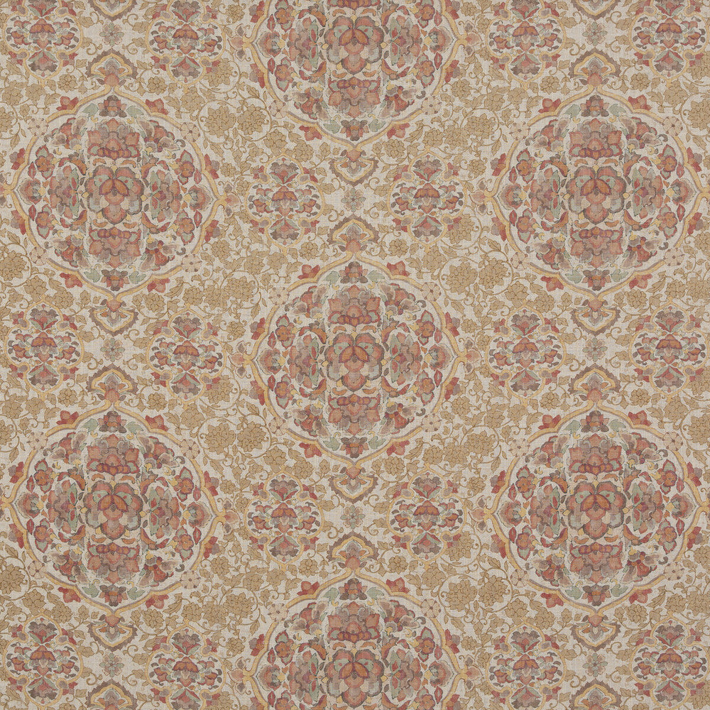 Kiana Red/Aqua by G P & J Baker Fabric CASPIAN VISCOSE - 67%;LINEN - 33% United Kingdom Horizontal: 16.942 and Vertical: 23.64 51.22 - Fabric Carolina -
