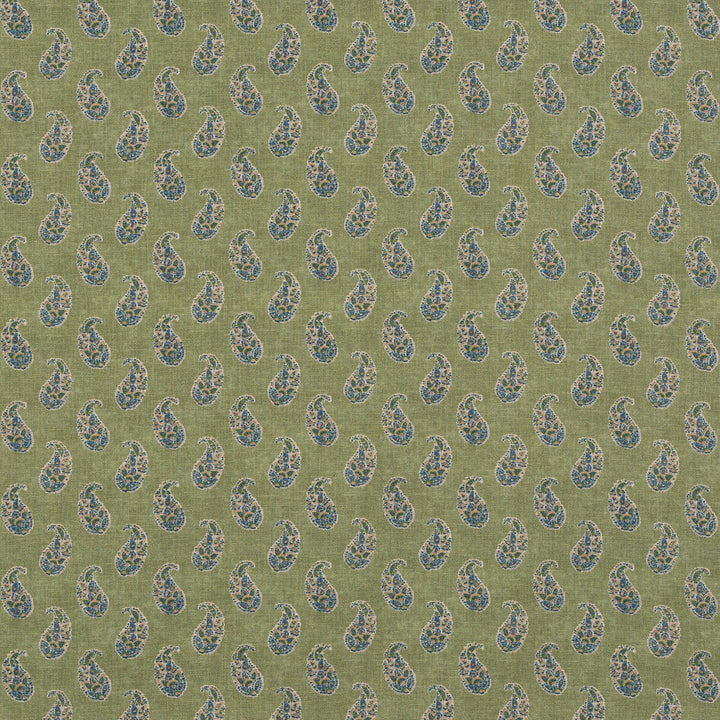 Patola Paisley Emerald by G P & J Baker Designer Fabric CASPIAN VISCOSE - 82%;LINEN - 18% United Kingdom Horizontal: 4.531 and Vertical: 9.456 54.372 - Swanky Fabrics -
