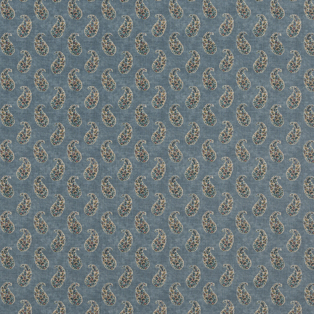 Patola Paisley Blue by G P & J Baker Fabric CASPIAN VISCOSE - 82%;LINEN - 18% United Kingdom Horizontal: 4.531 and Vertical: 9.456 54.372 - Fabric Carolina -