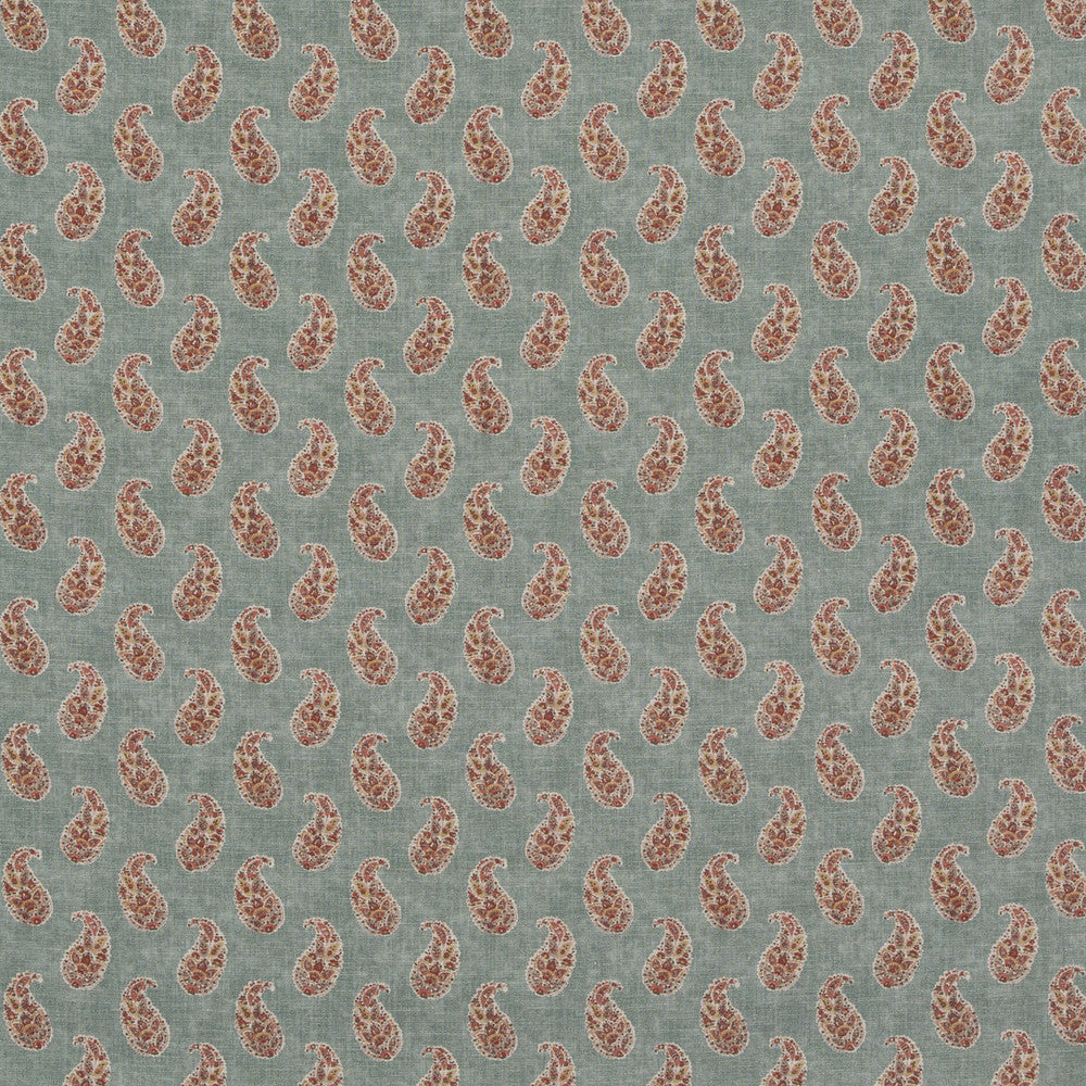 Patola Paisley Aqua by G P & J Baker Fabric CASPIAN VISCOSE - 82%;LINEN - 18% United Kingdom Horizontal: 4.531 and Vertical: 9.456 54.372 - Fabric Carolina -