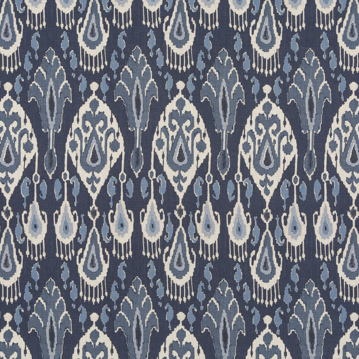 Ikat Bokhara Linen Indigo by G P & J Baker Fabric G P & J Baker Fabric Ikat Bokhara Linen IndigoFabric CASPIAN LINEN - 100% Thailand </p><p>Repeat: H: 10.441, V: 27.58 52.402 - Fabric Carolina -