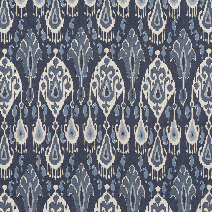 Ikat Bokhara Linen Indigo by G P & J Baker Fabric CASPIAN LINEN - 100% Thailand Horizontal: 10.441 and Vertical: 27.58 52.402 - Fabric Carolina -