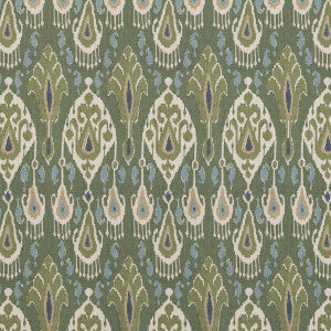 Ikat Bokhara Linen Emerald by G P & J Baker Fabric