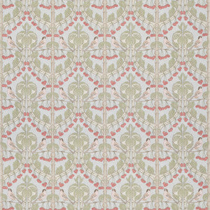 Birds & Cherries Cotton Soft Blue by G P & J Baker Fabric