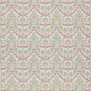 Birds & Cherries Cotton Soft Blue by G P & J Baker Fabric