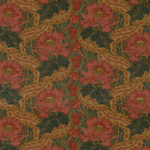 Brantwood Velvet Rose/Green by G P & J Baker Fabric