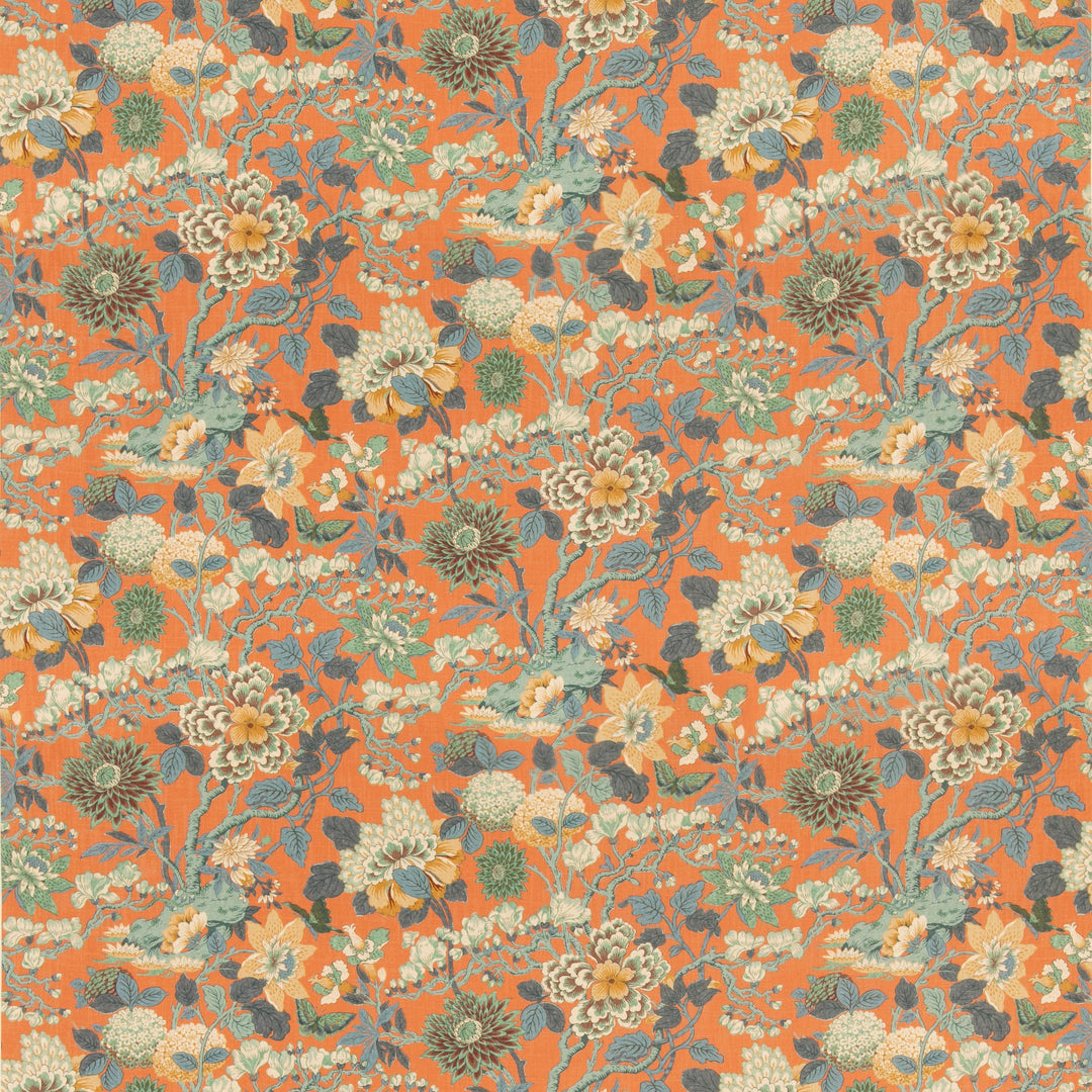 Little Magnolia - Teal/Orange By G P & J Baker Fabric