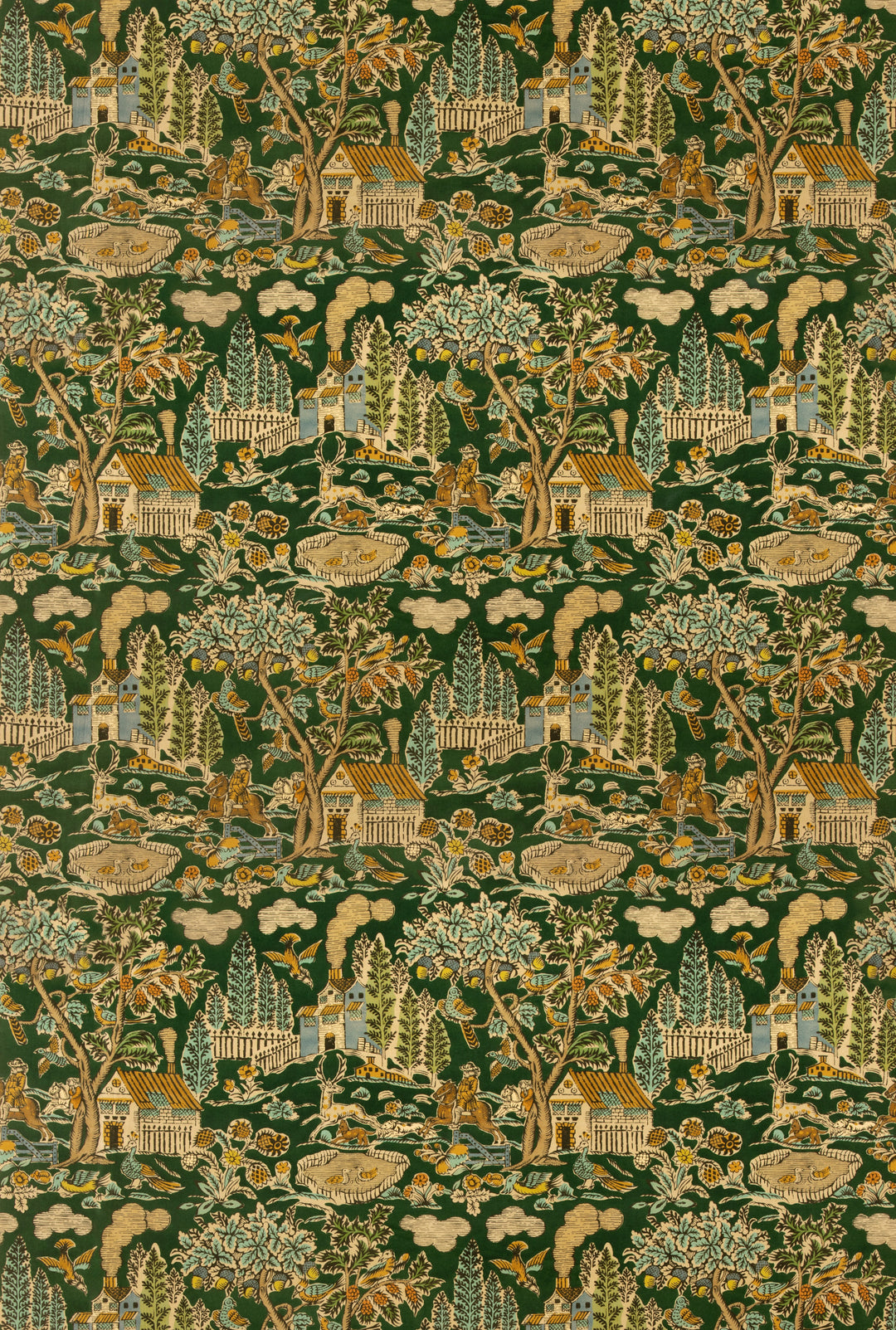 Home Park Velvet - Royal Green By G P & J Baker Fabric