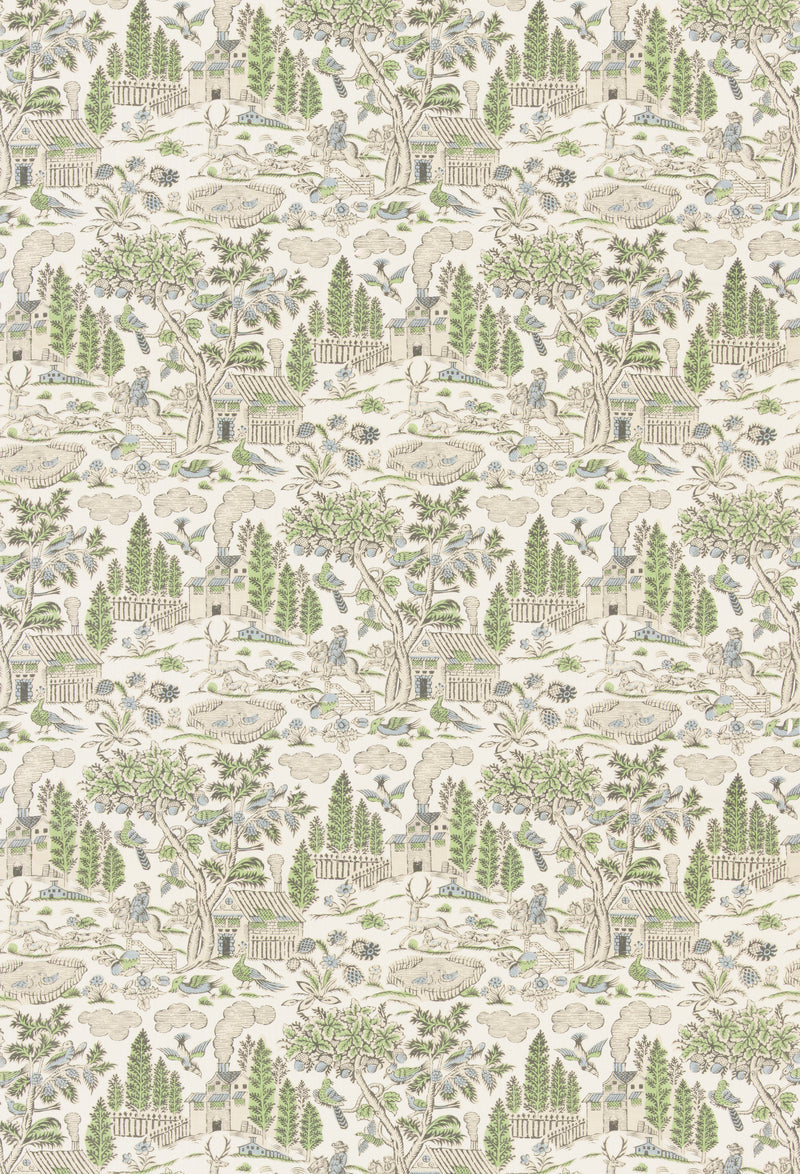 Home Park - Green/Blue By G P & J Baker Fabric