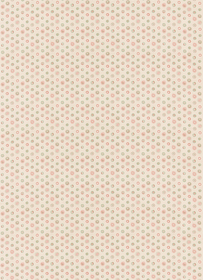Court Buttons - Pink/Green By G P & J Baker Fabric