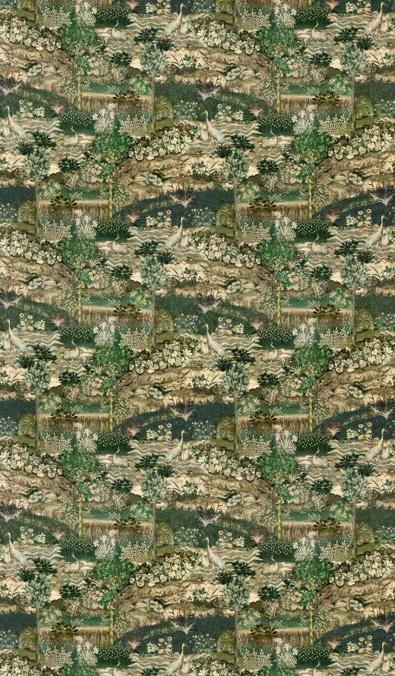 Palace Tapestry Velvet - Royal Green by G P & J Baker Fabric