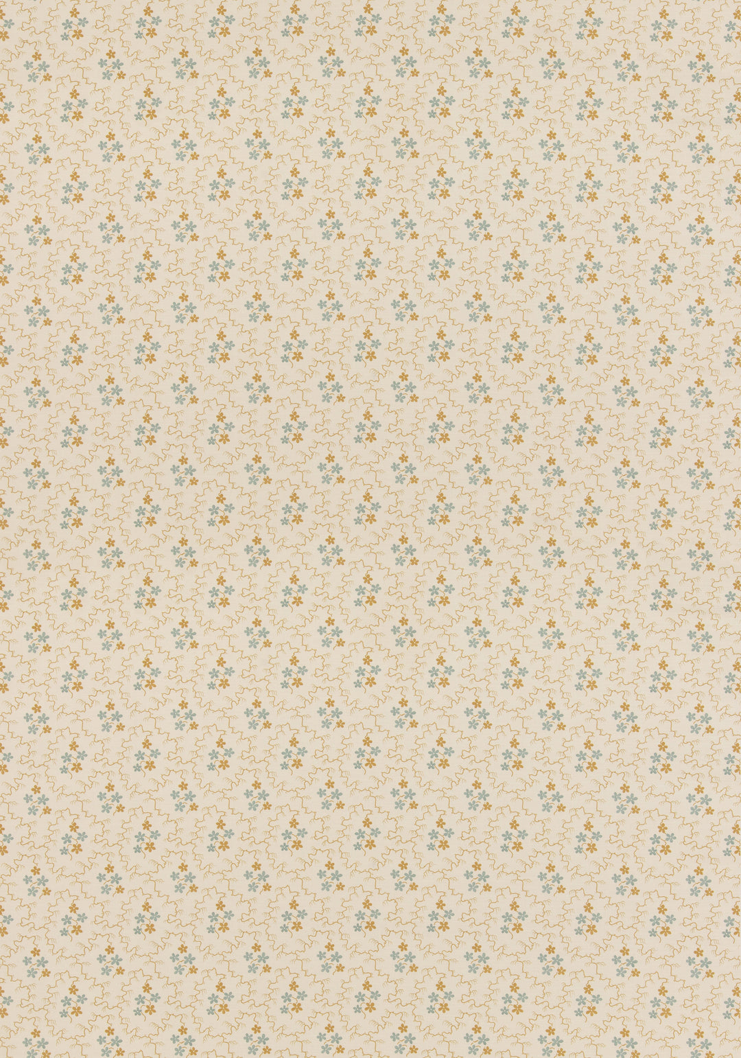 Posy - Ochre/Blue By G P & J Baker Fabric