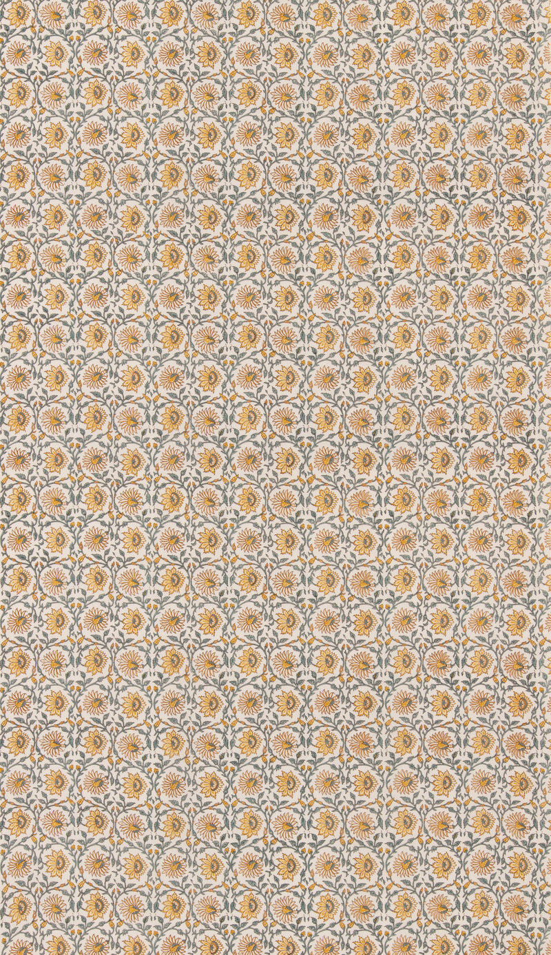 Cecily - Ochre/Teal By G P & J Baker Fabric