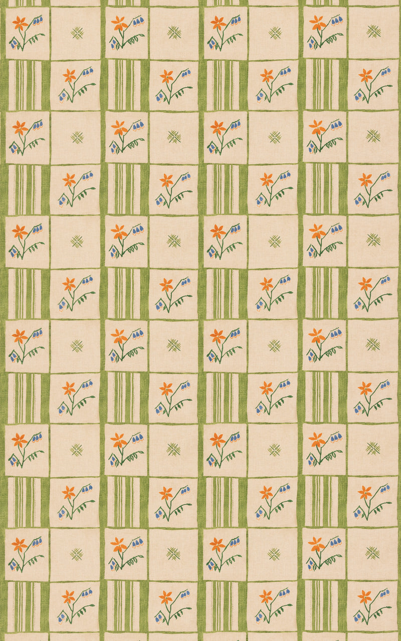 Forget-Me-Not - Green By G P & J Baker Fabric