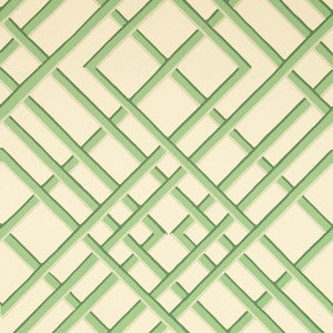 Treillage Sidewall Celadon On Off-White by Brunschwig & Fils Wallcovering