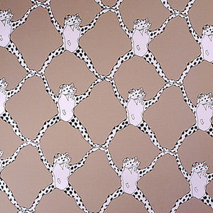 Frog Treillage On Vinyl Mushroom by Brunschwig & Fils Wallcovering