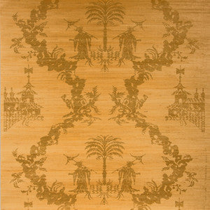 Chiri On Jute & Cotton Gold On Natural by Brunschwig & Fils Wallcovering