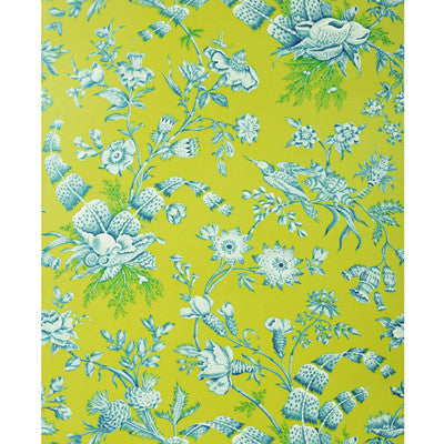 Shell Toile Aqua On Lime by Brunschwig & Fils Wallcovering Brunschwig & Fils Wallcovering Shell Toile Aqua On LimeWallcovering PAPER - 100% United Kingdom </p><p>Repeat: H: , V: 31.5 27 - Fabric Carolina -