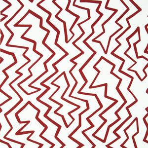 Staccato On Paper Red On White by Brunschwig & Fils Wallcovering